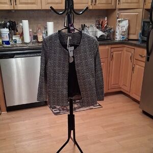 Bellatrix Geometric Black and Gray Blazer